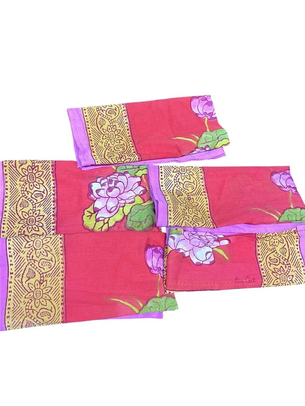 New Set of 5 Lisa Corti Handkerchief Napkin 50x50